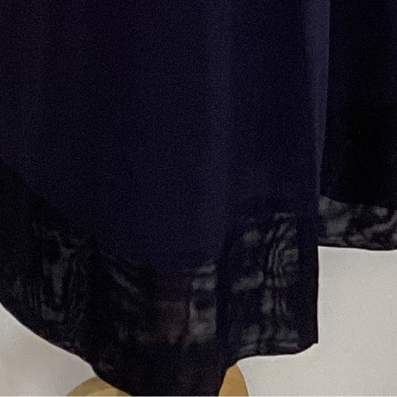 Eileen Fisher Navy Blue Scoop Neck Silk Sheathe Dress with Matching Jacket Sz M - Picture 15 of 15